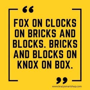 Fox on clocks on bricks and blocks. Bricks and blocks on Knox on box.