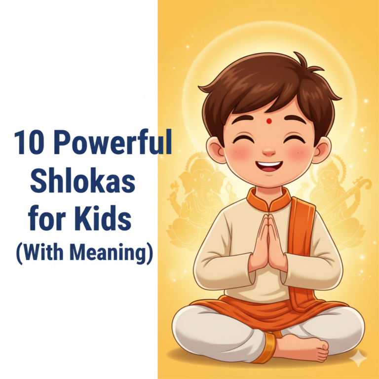 10 Powerful Shlokas and Mantras for Kids (With Meaning) – Build Focus, Confidence & Good Values