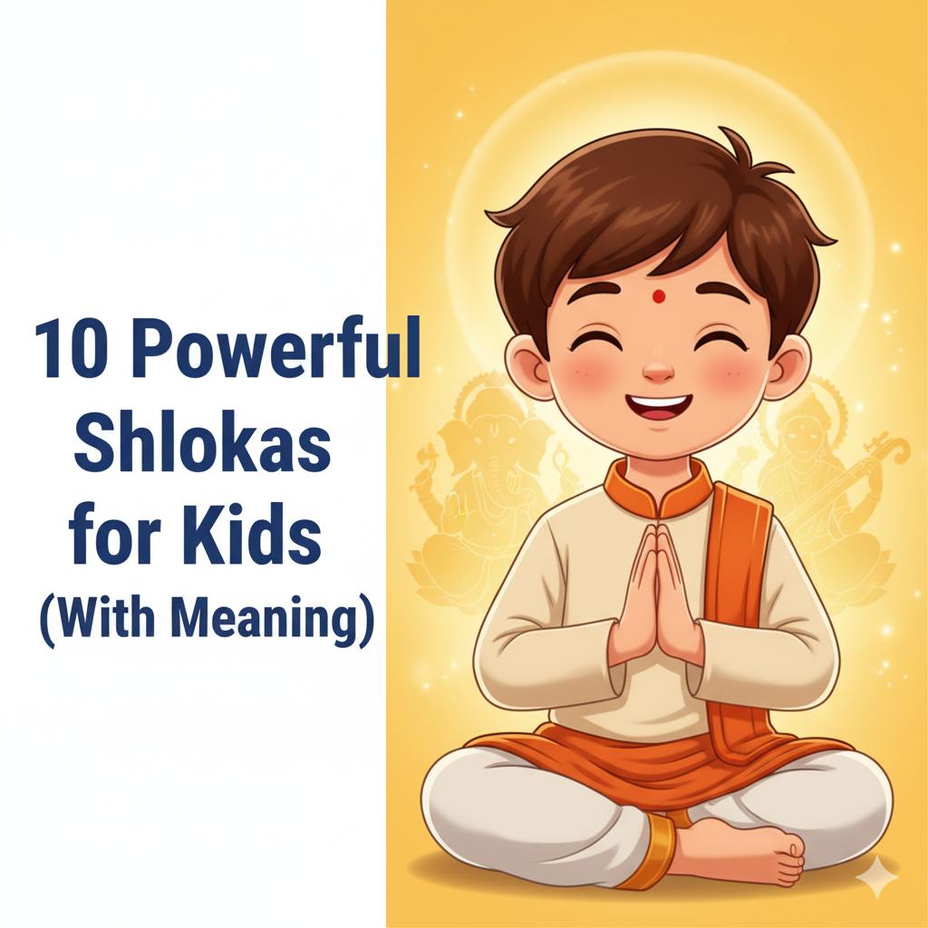 10 Powerful Shlokas and Mantras for Kids (With Meaning) – Build Focus, Confidence & Good Values