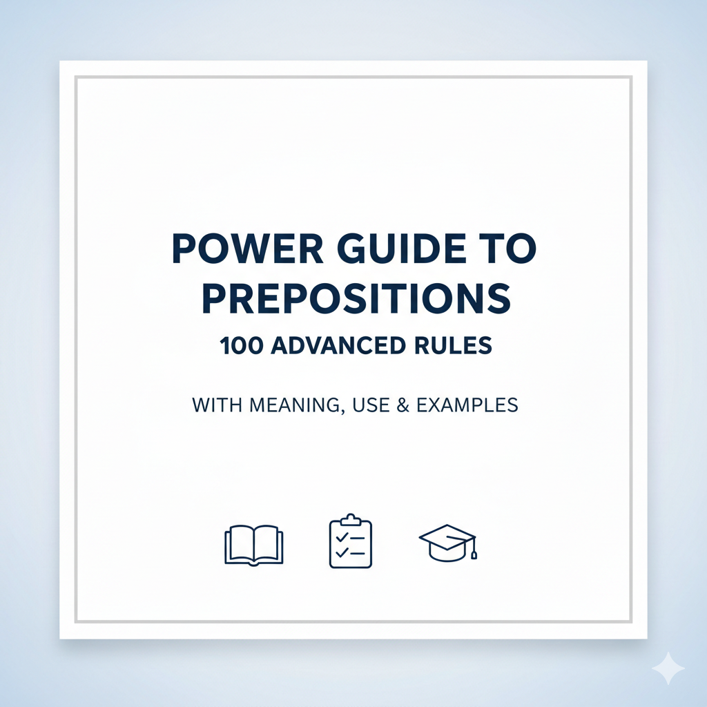 Power Guide to Prepositions 100 Advanced Rules with Meaning, Use & Examples