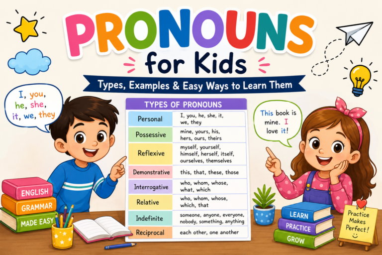 Pronouns for Kids Types, Examples and Easy Ways to Learn Them