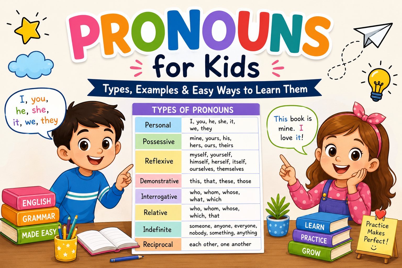 Pronouns for Kids: Types, Examples and Easy Ways to Learn Them 2 Pronouns for Kids Types, Examples and Easy Ways to Learn Them